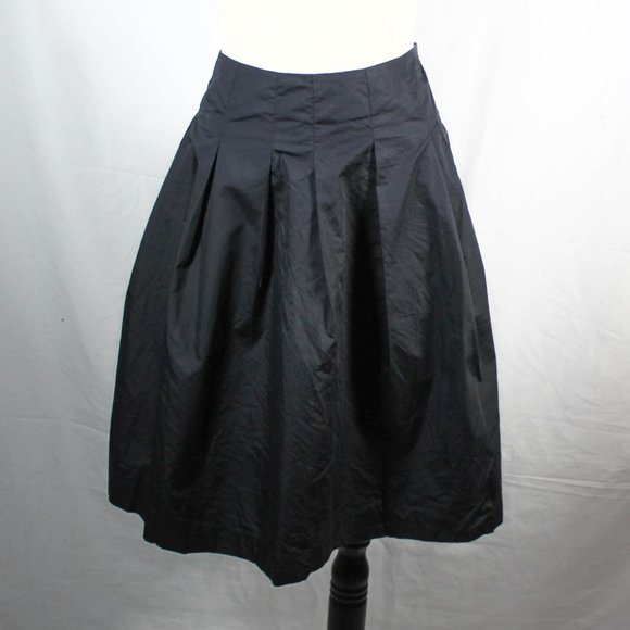 Black Banana Republic A Line Skirt Pleated Skirt with Pockets - Picture 1 of 14